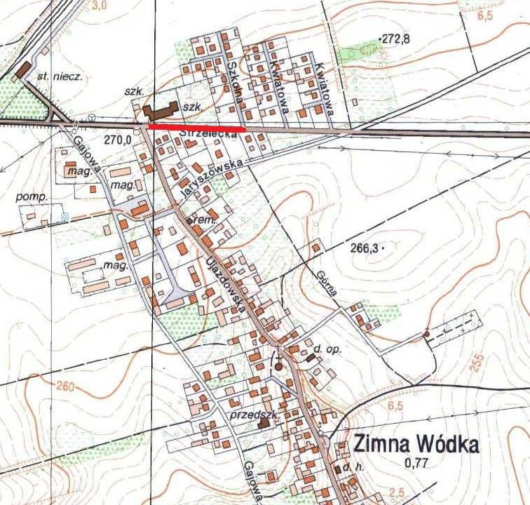 Charakterystyka techniczna przedmiotu zamówienia Opis techniczny 1. Zakres opracowania Budowa chodnika, który lokalizuje się w pasie ulicy Strzeleckiej w m.