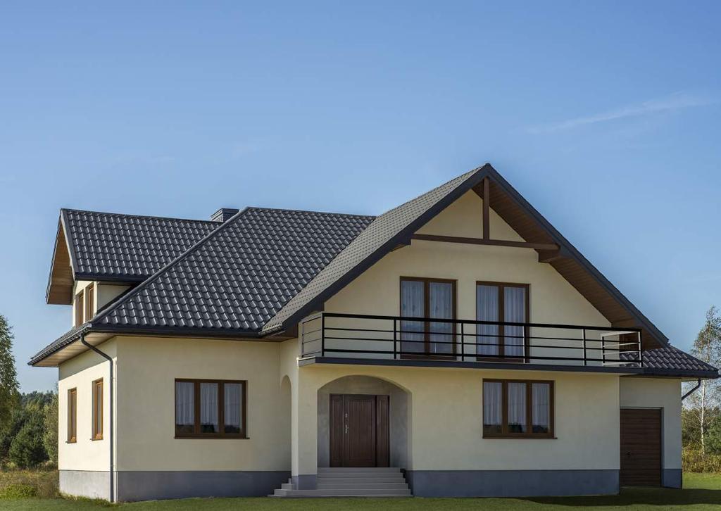 Dzięki temu pokrycie dachowe wykonane z blachodachówki REN może być projektowane na
