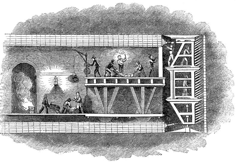 Tunel pod Tamizą w Londynie, 1825-1843 r.