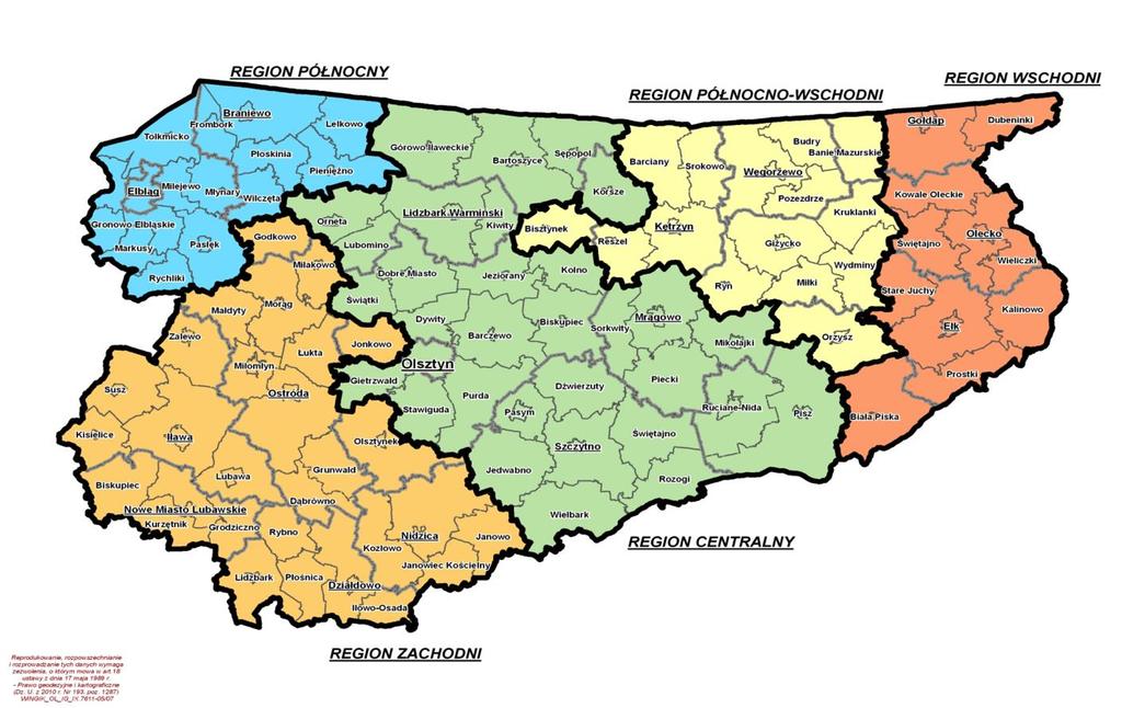 (Region Centralny i Północny), w obrębie których zlokalizowane zostały Regionalne instalacje do przetwarzania komunalnych (RIPOK).