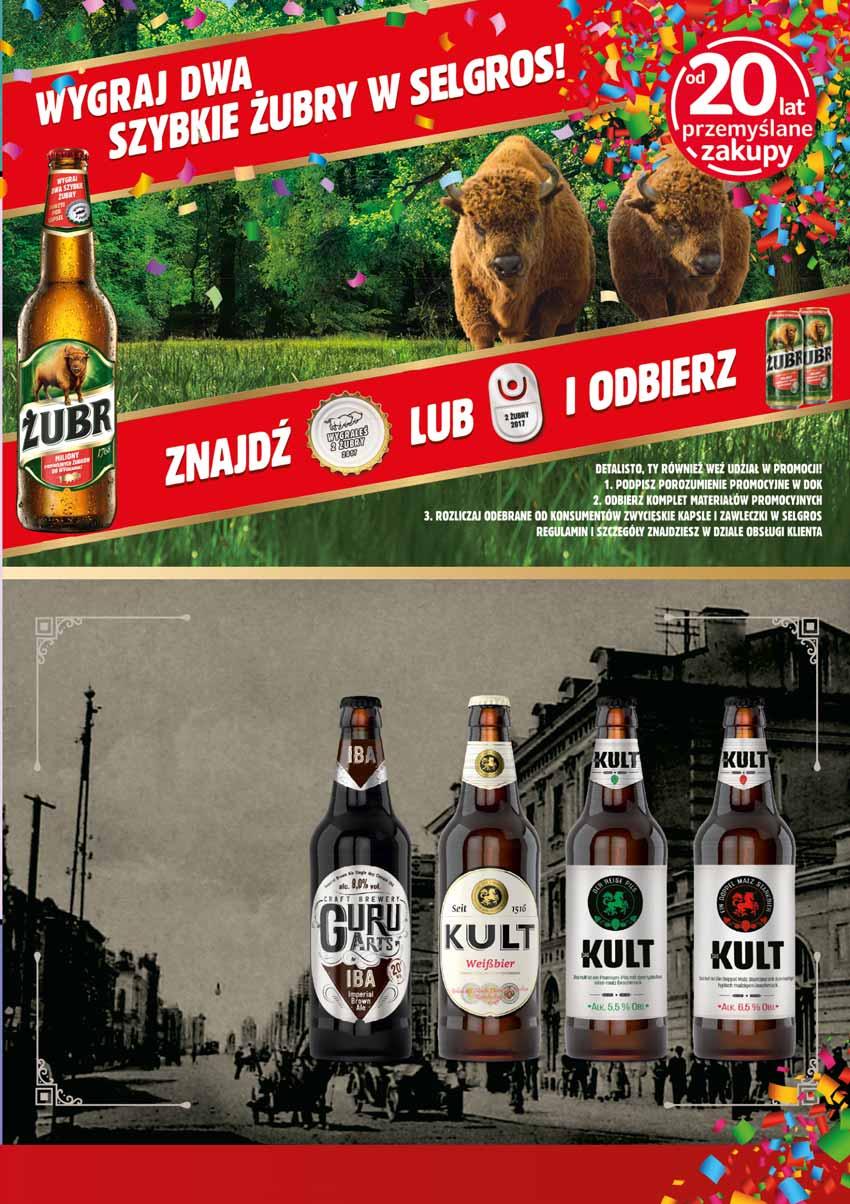 PIWO ŻUBR 500 ML butelka zwrotna pakowane po 20 szt. w puszce w cenie: 2.05, z VAT 2.