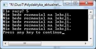 1) Menu Start Uruchom, wpisz cmd i naciśnij Enter. Uruchomi się konsola tekstowa (kolory mogą być inne, zależnie od tego jakie masz ustawienia systemowe).