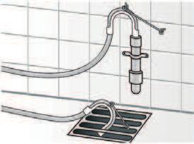 Odpĥyw do syfonu: Uwaga: W miejscu podĭøczenia zaĭoşyú opaskċ zaciskowø Ø 24 40 mm (handel specjalistyczny). 5. Zamocowaú wċşe w uchwytach.