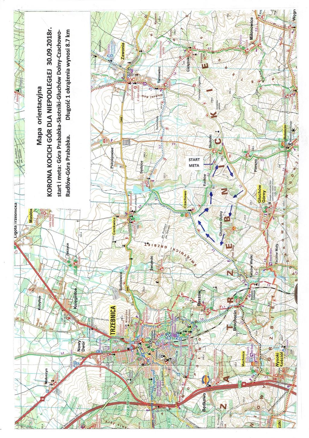Mapa orientacyjna wyścigu