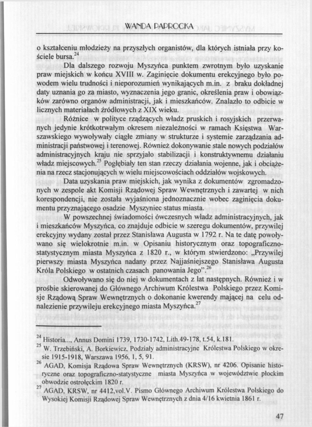 WAMDA PAPROCKA 0 kształceniu młodzieży na przyszłych organistów, dla których istniała przy kościele bursa.
