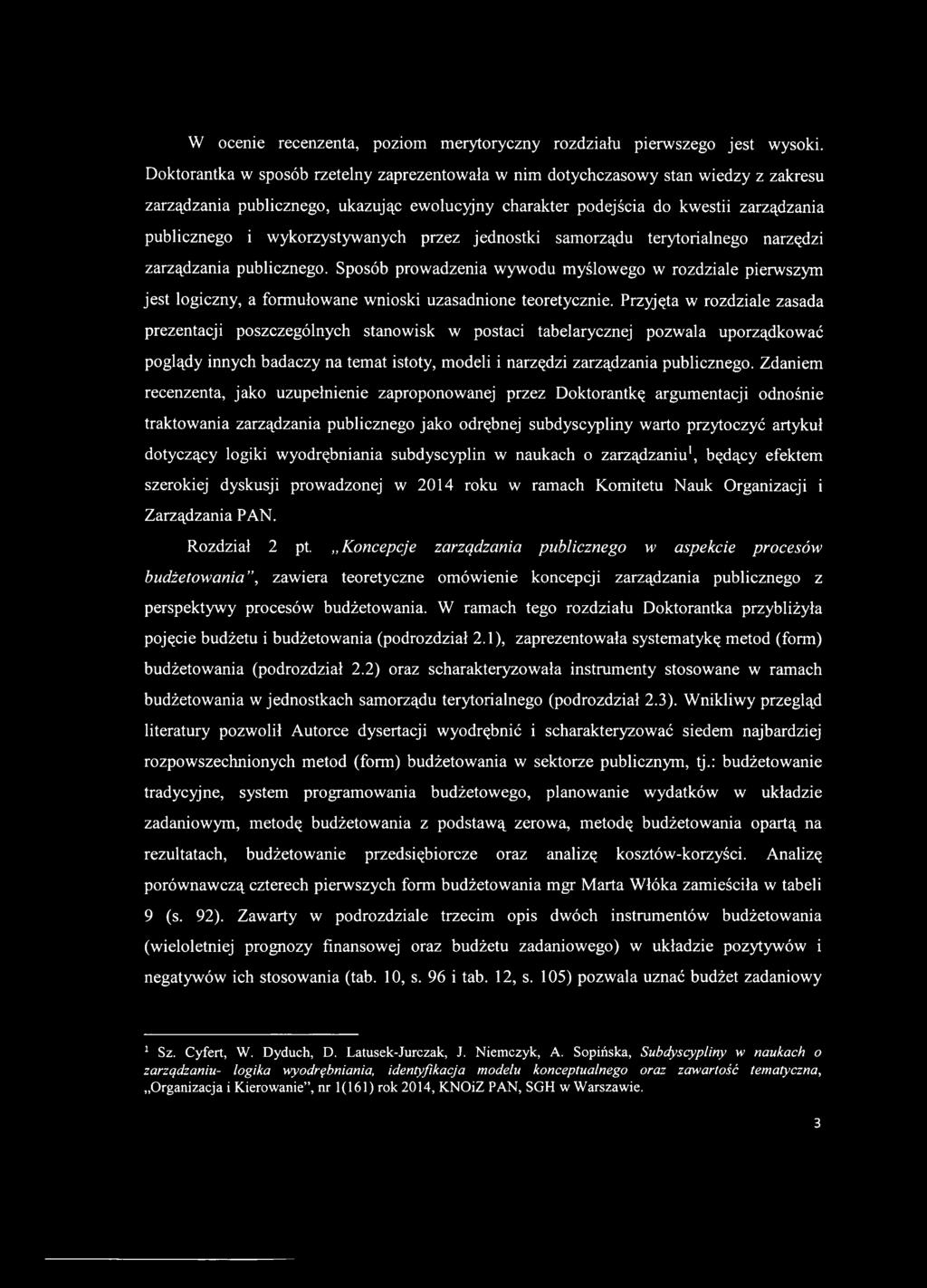 wykorzystywanych przez jednostki samorządu terytorialnego narzędzi zarządzania publicznego.