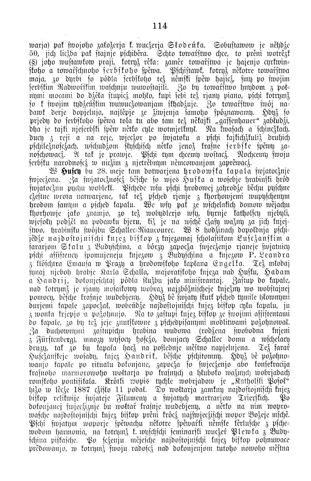 114 rtmrjct) Pak sw ojoho za lo z erja k. w uczerja S l o d e n k a. S o b u sta w o w je nehdze 50, jich liczba Pak stajn je pschibera.