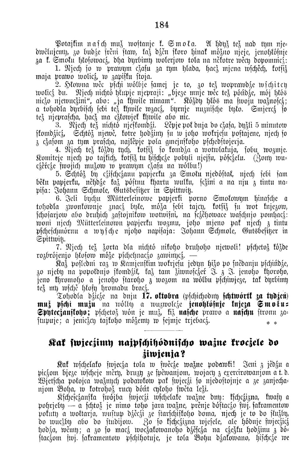 184 P o ta jk im n a s c h m uz w ostanje k. S m o k a. A hbyz tez n ad tym nje= dw elujem y, 30 budze freut statt), kaz d z m fforo hinak m özno itjeje, jenohküsnjc za k.