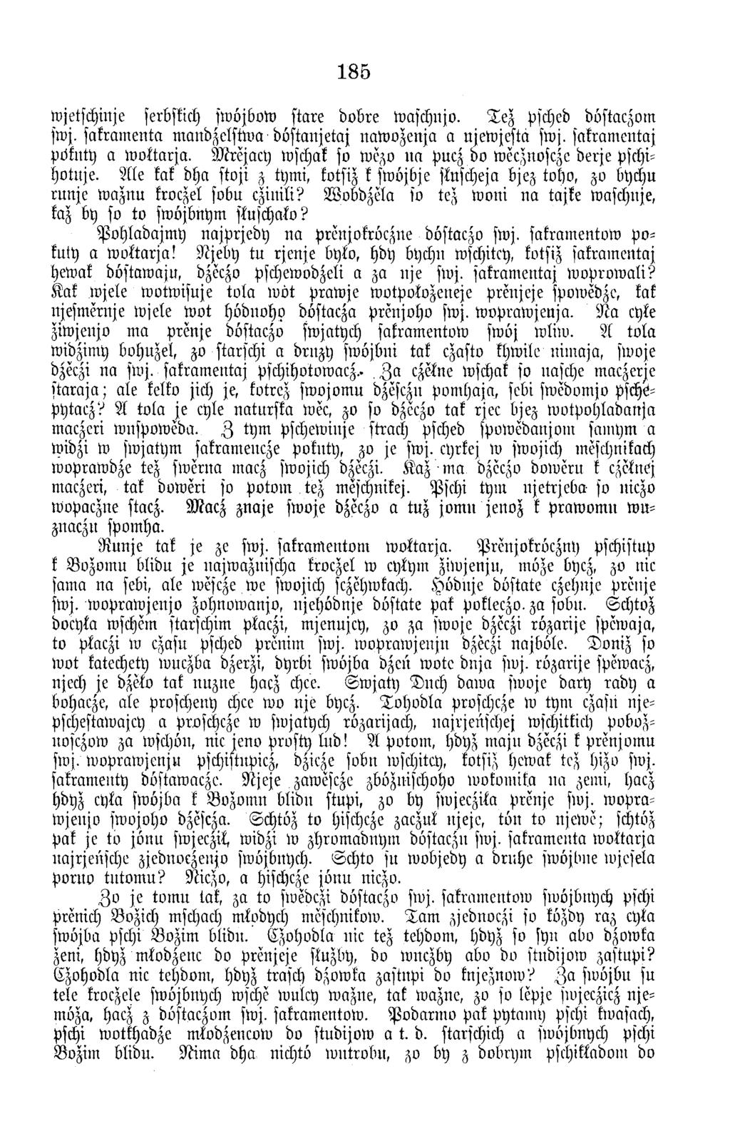 185 wjetschinje serbskich sw üjbow stare dobre waschnjo. T e z psched döstaczom ftoj. sakram enta m andzelstw a döstan jetaj n aw o zen ja a njew jestä ftoj. sakram entaj Pbknty a to o ftarja.