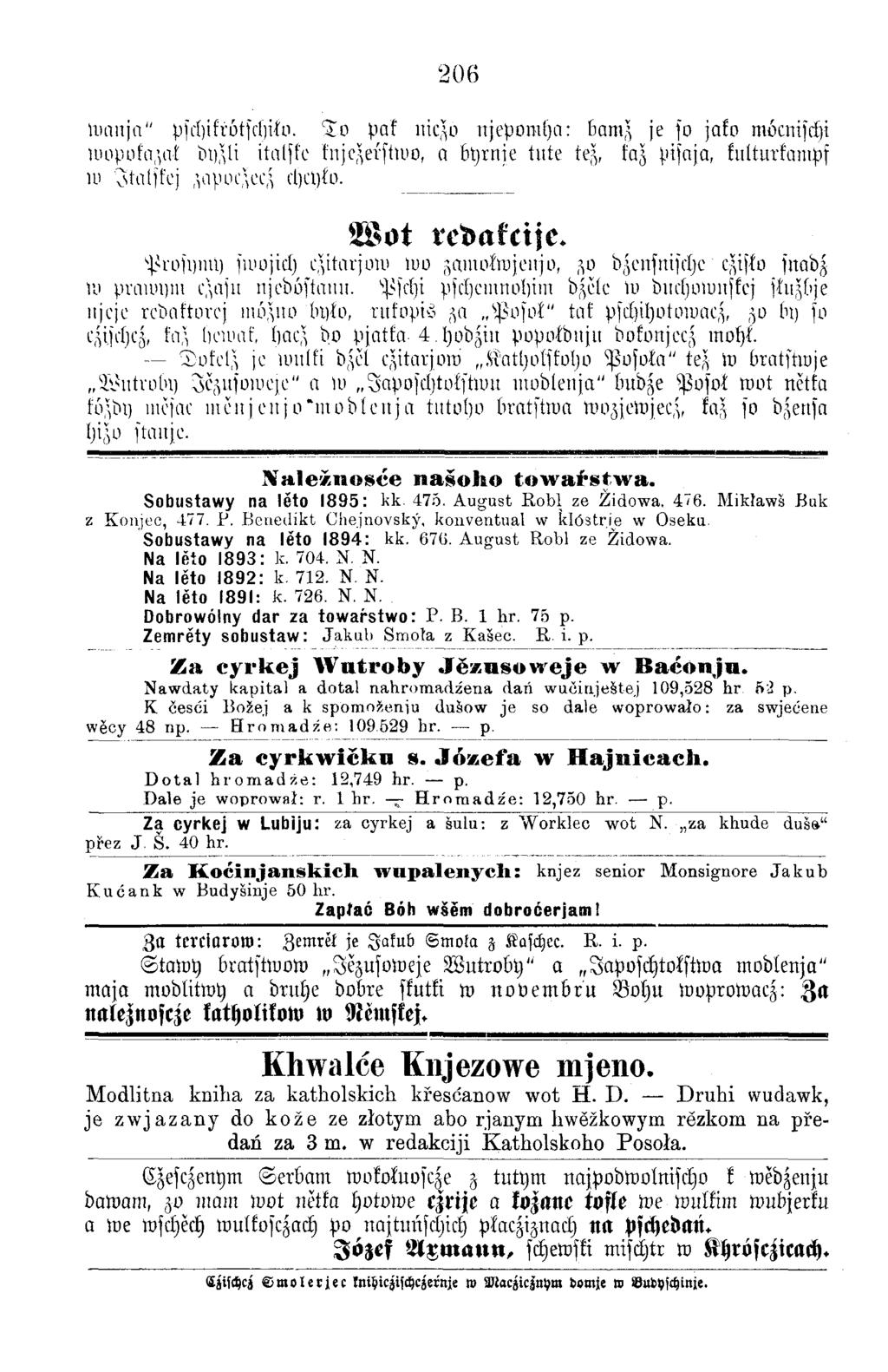 206 luniija" pschikrotschitv. T o Pak uiezo njepom ha: bam z je so jako möcnischi um pofn^at bii^h italffe kujezerstwo, a btjrnie tute tez, kaz pisaja, kulturkampf tu Jtalskej zapvezeez d)ü)fo.