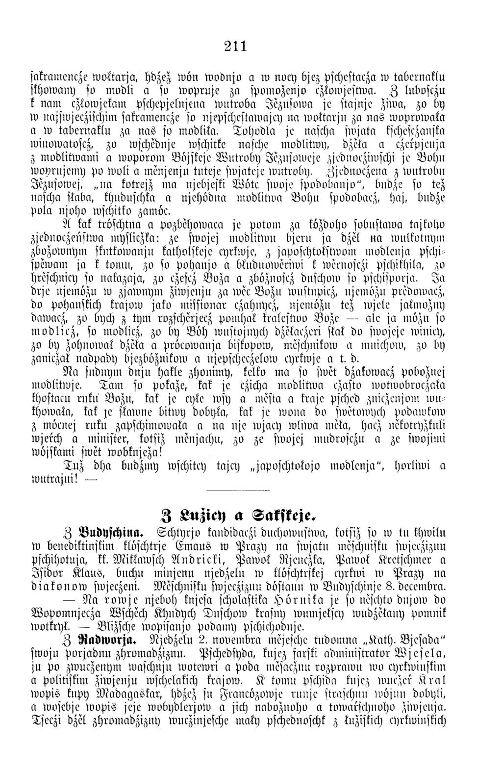 211 sakramencze to o ftarja, hdzez w ön w odnjo a w noch bjez pschestacza w tab c rn a ftu skhowany so m odli a so w o p ru je za spom ozenjo czkvwjestwa.