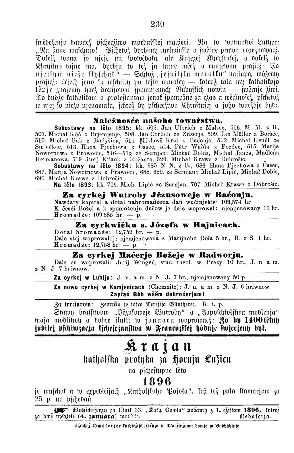 2 3 0 swebczenjv baw acz pschecziwo m ordarskej m aczeri. N a to wotm okw i L u th e r: N a,^ane waschnjo! Pschetoz dyrbinry cyrkwinske a swetne p ra w o rozeznawacz.