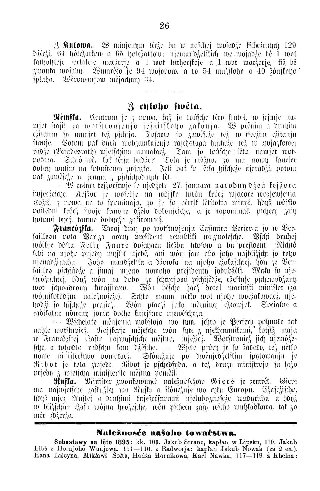 26 3 Klllowa. W m iiijcntpn leese sm tv nasehej wosadse kscheseiiyeh 129 04 I)6lc,Vitfoni n (55 Ijolc^atforo; njeinanbselskieh we.