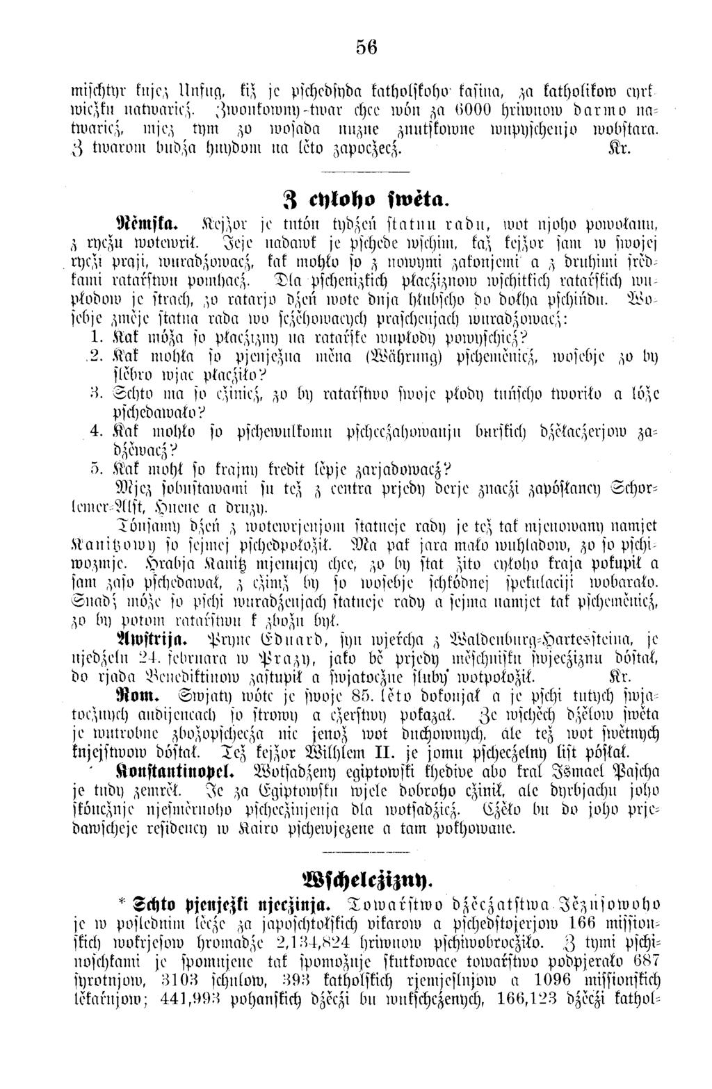56 mischtyr fitjc;, U nfuq, kiz je pschebsyba katholskoho kasiiia, za katholikow eyrk wiczk»»atw aricz. ^ro o n feiro m j-tn iar rfjcc w o» za 6 0 0 0 hriw now b a r m e»attuaric.