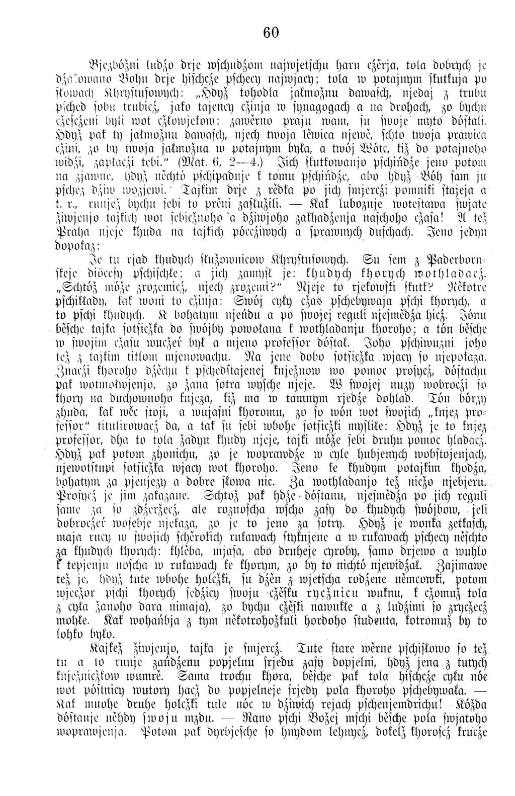 60 B jezbüzui lubzo b rje wschubzvm uajw jetschu h a ru czerja, to la dobrych je b.vv.