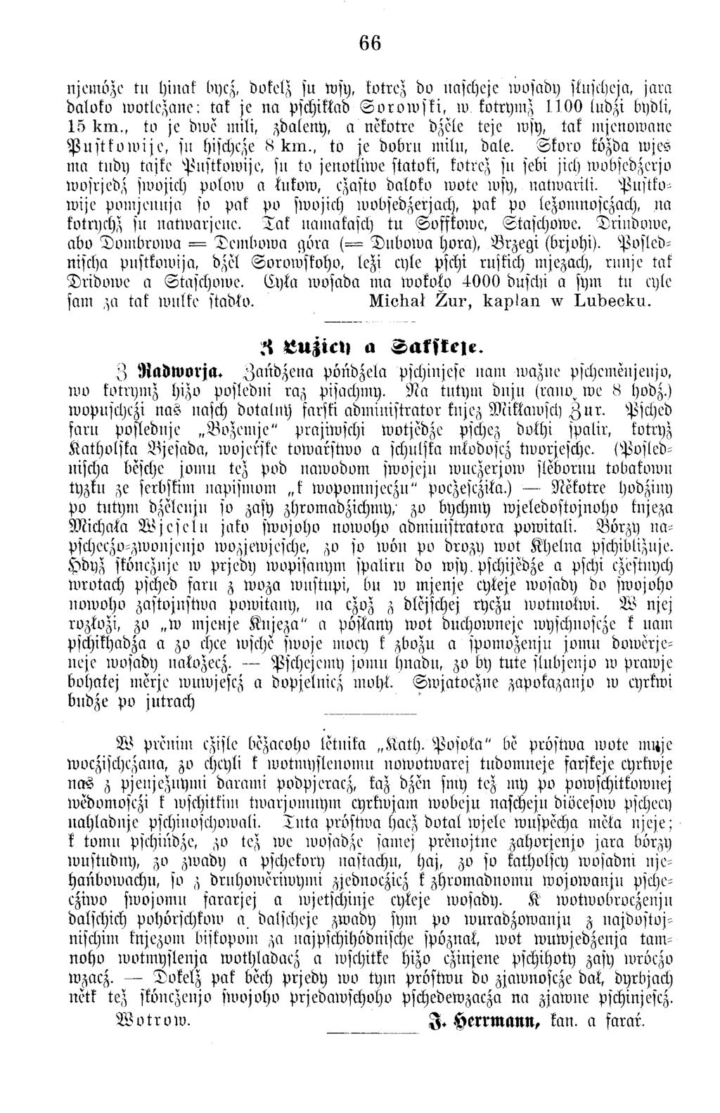 66 njem öze tu Ijimif E'ycz, bokelz su wsy, kotrez bo nascheje w osaby ifitfdicja, ja m b alo fo td otlc^m tc; ta f je n a pschiffab S o r o w s E i, ro. Eotryrnz 1 1 0 0 lubzi litjbli, 15 k m.