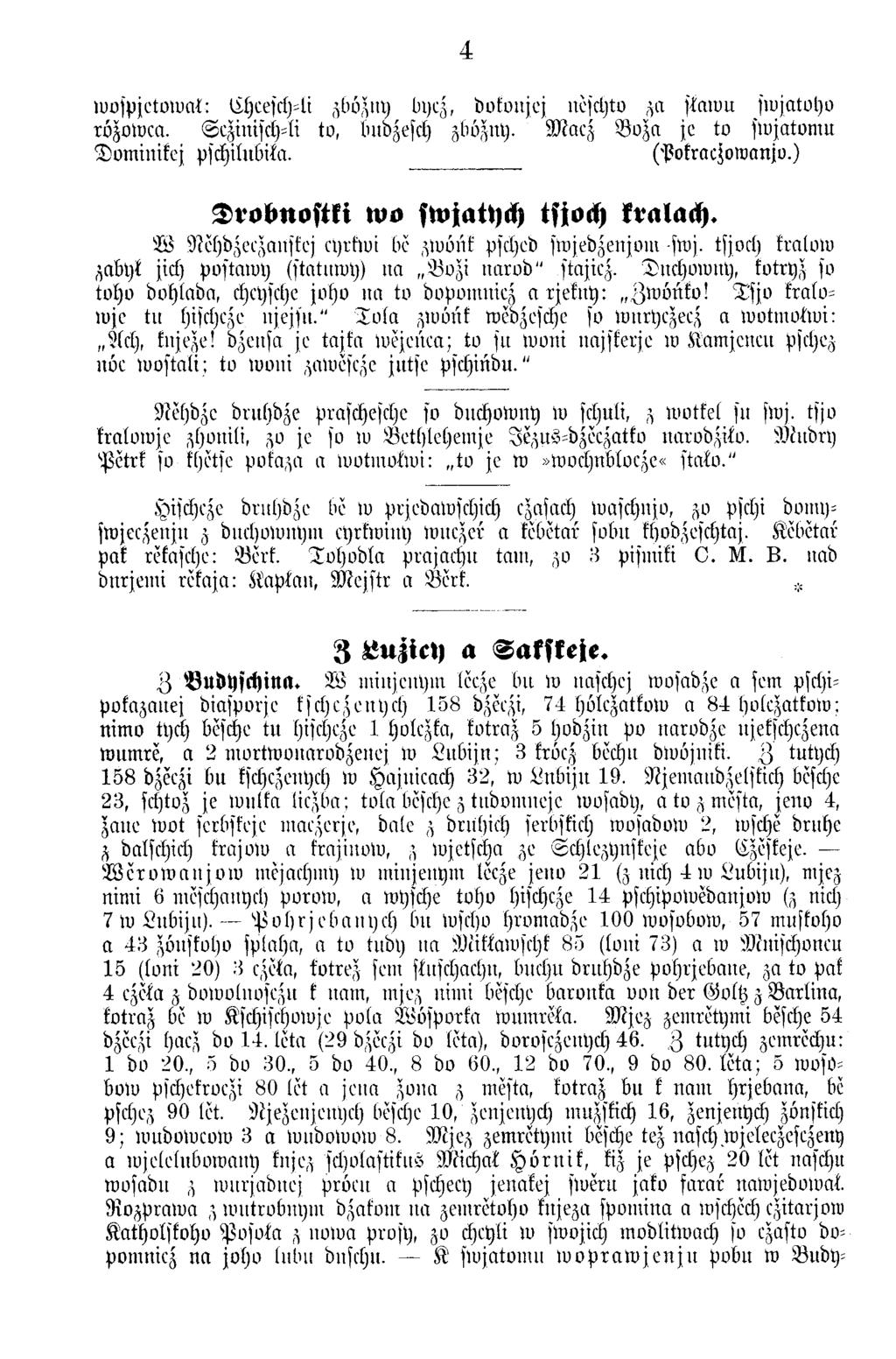 4 toojpjetonm t: Chcesch-ti zbözny b tjq, bofoitjej ncfcijto za staw n sivjatoho rözow ca. Sczinisch-li to, budzesch zbözny. M acz B o z a je to sw jatom u D om inikej pschilubika. (Pokraczowanjv.