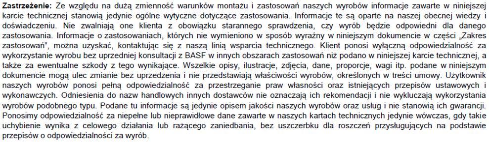 Dystrybutor: BASF Polska Sp. z o.o. Dział Master Builders Solutions ul.kazimierza Wielkiego 58 32400 Myślenice tel. +48 12 372 80 00 fax. +48 12 372 80 10 www.