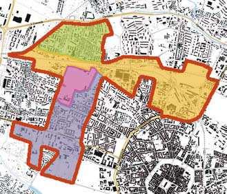 podobszar IV-1: tereny wzdłuż torów kolejowych między fortem Bronowice a fortami Kleparz i Luneta Warszawska podobszar IV-2: Osiedle Azory podobszar IV-3: tereny jednostki wojskowej podobszar IV-4: