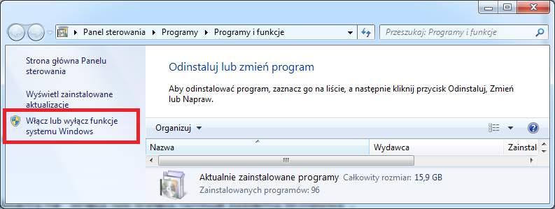 5. Uruchamiamy menu start i wpisujemy "appwiz.cpl" i wciskamy enter. Rys. 5. Menu start. 6.