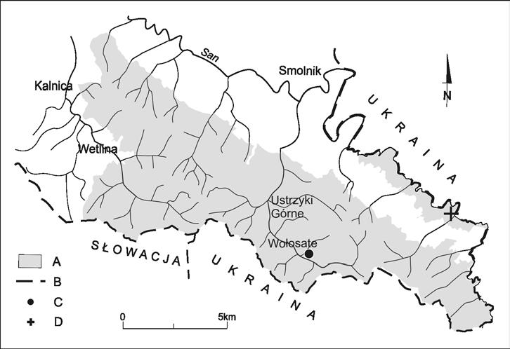 352 ROCZNIKI BIESZCZADZKIE 21 (2013) Ryc. 1. Stanowiska Carex limosa w Bieszczadach.