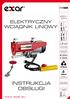 INSTRUKCJA OBSŁUGI ELEKTRYCZNY WCIĄGNIK LINOWY.   LINA 6x16+IWS 3 mm (śred.) 12,5m (dł.) 40⁰C 5⁰C IP V~ 50Hz PN-EN HAK ZBLOCZE