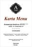 Karta Menu. Restauracja hotelowa AJAX *** Janki, Al. Krakowska 63. tel. (22)