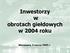 Inwestorzy w obrotach giełdowych w 2004 roku. Warszawa, 3 marca 2005 r.