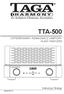 TTA-500 ZINTEGROWANY WZMACNIACZ LAMPOWY KLASY HIGH-END. Instrukcja Obsługi. Edycja VOLUME INPUT POWER SR CD LINE AUX OFF