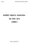 BUDŻET MIASTA KRAKOWA NA ROK 2015 CZĘŚĆ I