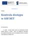 Kontrola dostępu w ASP.NET