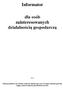 Informator dla osób zainteresowanych działalnością gospodarczą