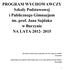 PROGRAM WYCHOWAWCZY Szkoły Podstawowej i Publicznego Gimnazjum im. prof. Jana Sajdaka w Burzynie NA LATA 2012-2015