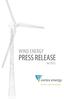 WIND ENERGY PRESS RELEASE 04/2015 NEW ENERGY BECAUSE IT'S OUR NATURE.
