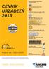 CENNIK URZĄDZEŃ. Ważny od 15.03.2015. Ciepło, które polubisz. Konsumencki Lider Jakości 2014 - Grand Prix 2014. Konsumencki Lider Jakości 2013