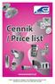 CENNIK / PRICE LIST 01.01.2015