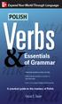 Verbs. &Essentials POLISH. of Grammar. Oscar E. Swan
