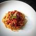 Spaghetti Bolognese z serem parmezan z dodatkiem bazylii-350g. Schab(mięso