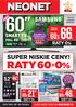 66,- RATY60 X 0% 60x RATY 0% SUPER NISKIE CENY! 5, 2 SMART TV. 60x 3960,- FULL HD LED RATY 0% RATY 0% 2760,- 1290,-