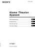 (2) Home Theater System. Gebruiksaanwijzing. Bruksanvisning. Istruzioni per l uso. Instrukcja obsługi HT-BE Sony Corporation