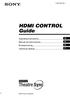 (1) HDMI CONTROL Guide. Operating Instructions Manual de instrucciones Bruksanvisning Instrukcja obsługi Sony Corporation