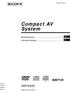 (1) Compact AV System. Bruksanvisning. Instrukcja obsługi DAV-EA Sony Corporation