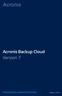 Acronis Backup Cloud Version 7