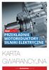 PRZEKŁADNIE MOTOREDUKTORY SILNIKI ELEKTRYCZNE KARTA GWARANCYJNA.