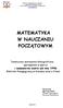 MATEMATYKA W NAUCZANIU POCZĄTOWYM