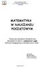 MATEMATYKA W NAUCZANIU POCZĄTOWYM