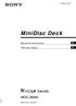 (1) MiniDisc Deck. Manual de instrucciones ES. Instrukcja obsługi PL MDS-JB Sony Corporation