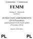 Committee / Commission FEMM. Meeting of / Réunion du 02/09/2013. BUDGETARY AMENDMENTS (2014 Procedure) AMENDEMENTS BUDGÉTAIRES (Procédure 2014)