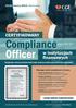 MPLIANCE OFFICER. Compliance Officer. w instytucjach finansowych CERTYFIKOWANY marca 2014, Warszawa LICZBA MIEJSC OGRANICZONA