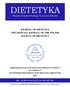DIETETYKA Oficjalne Czasopismo Polskiego Towarzystwa Dietetyki